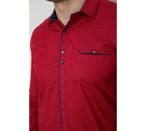 Сорочка чоловіча з принтом, колір бордовий, 214R7004-1
