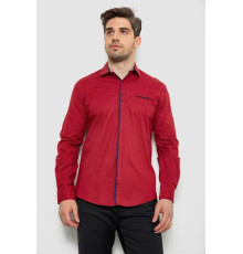 Сорочка чоловіча з принтом, колір бордовий, 214R7004-1