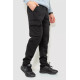 Спорт брюки мужские карго на флисе, цвет черный, 241R0651
