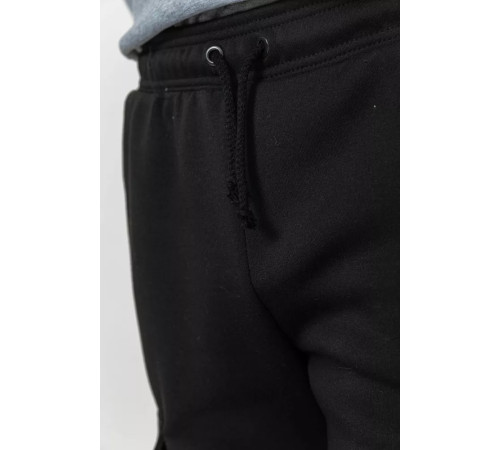 Спорт брюки мужские карго на флисе, цвет черный, 241R0651