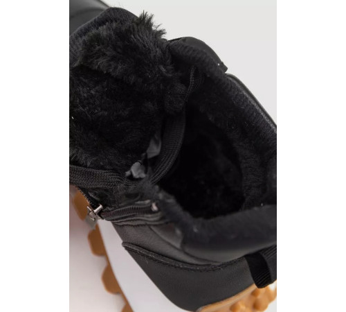 Кросівки жіночі з хутром, колір чорний, 243RGM91