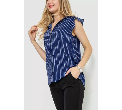 Блуза в смужку, колір синій, 244R193