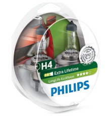 Автолампа Philips H4 LongLife EcoVision, 2шт (12342LLECOS2)