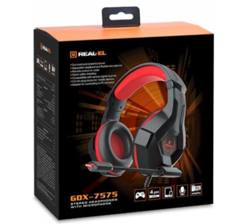 Навушники REAL-EL GDX-7575 Black-Red
