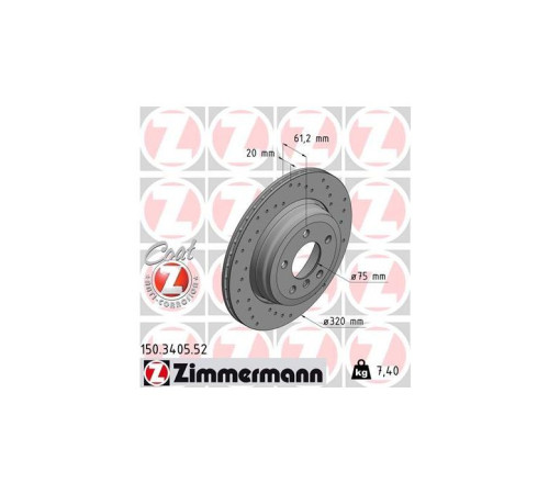 Гальмівний диск ZIMMERMANN 150.3405.52