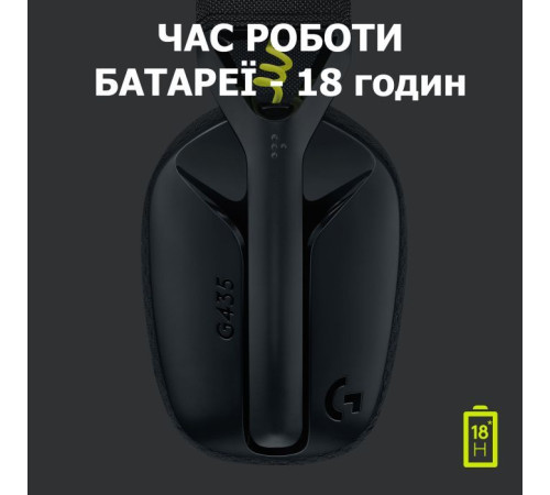 Навушники Logitech G435 Lightspeed Wireless Gaming Headset Black (981-001050)