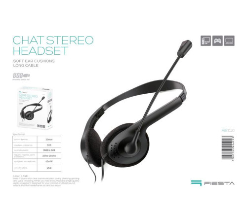 Навушники Fiesta Mic FIS1020 Stereo USB (FIS1020)