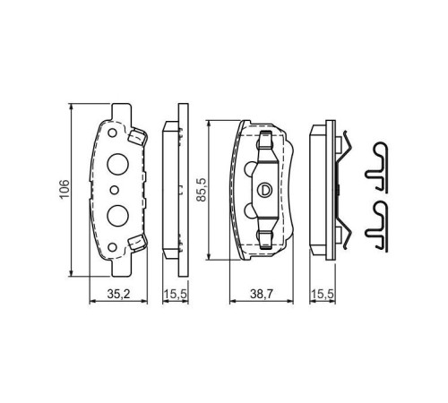 Гальмівні колодки Bosch 0 986 424 814