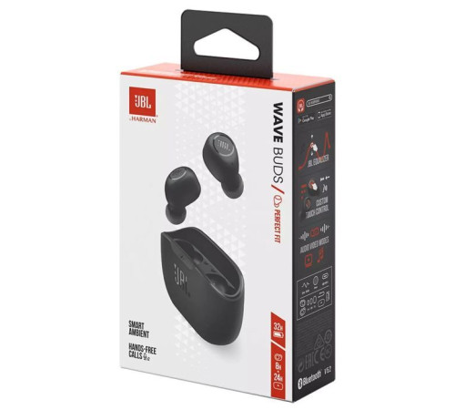 Навушники JBL Wave Buds TWS Black (JBLWBUDSBLK)