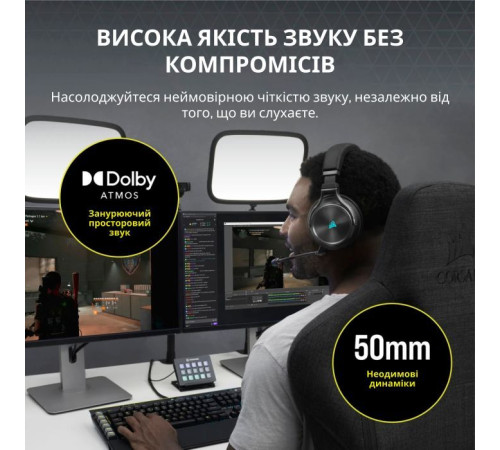 Навушники Corsair Corsair Virtuoso RGB Wireless XT (CA-9011188-EU)