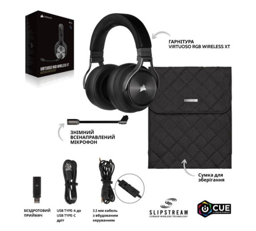 Навушники Corsair Corsair Virtuoso RGB Wireless XT (CA-9011188-EU)