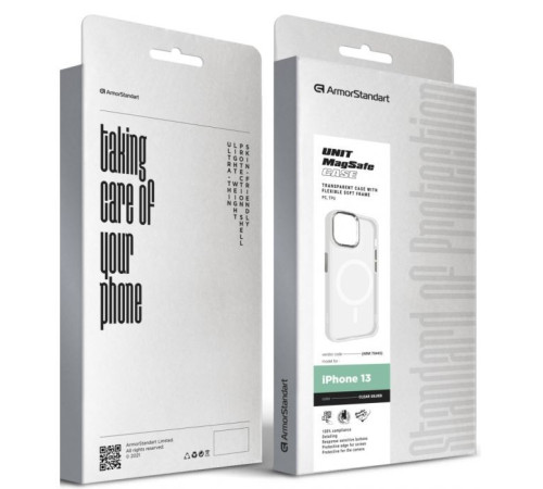 Чохол до мобільного телефона Armorstandart Unit MagSafe Apple iPhone 13 Matte Clear Silver (ARM70445)