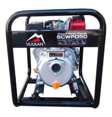 Мотопомпа Vulkan рукав 50мм, 28м3/год, підйом 28м, чиста вода, SCWPD50, дизельна (79164)