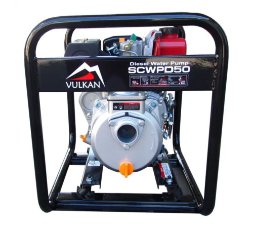 Мотопомпа Vulkan рукав 50мм, 28м3/год, підйом 28м, чиста вода, SCWPD50, дизельна (79164)