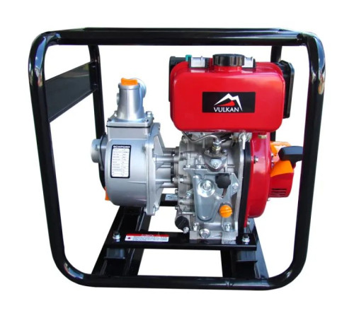 Мотопомпа Vulkan рукав 50мм, 28м3/год, підйом 28м, чиста вода, SCWPD50, дизельна (79164)
