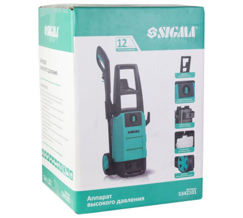 Мийка високого тиску Sigma 2000Вт max 150bar 7.2 л/хв + турбонасадка (5342101)