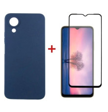 Чохол до мобільного телефона Dengos Kit for OPPO A17K case + glass (Blue) (DG-KM-02)