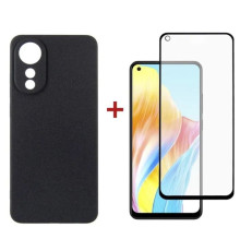 Чохол до мобільного телефона Dengos Kit for OPPO A78 4g case + glass (Black) (DG-KM-03)