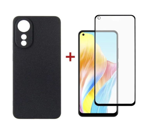 Чохол до мобільного телефона Dengos Kit for OPPO A78 4g case + glass (Black) (DG-KM-03)