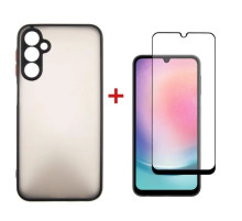 Чехол для мобильного телефона Dengos Kit для Samsung Galaxy A24 case + glass (Black) (DG-KM-15)