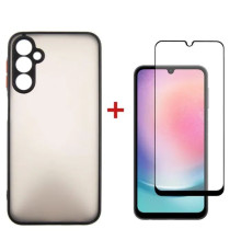 Чохол до мобільного телефона Dengos Kit for Samsung Galaxy A24 case + glass (Black) (DG-KM-15)