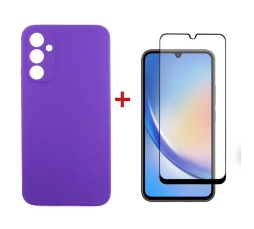 Чохол до мобільного телефона Dengos Kit for Samsung Galaxy A34 5G case + glass (Purple) (DG-KM-42)