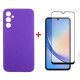 Чохол до мобільного телефона Dengos Kit for Samsung Galaxy A34 5G case + glass (Purple) (DG-KM-42)