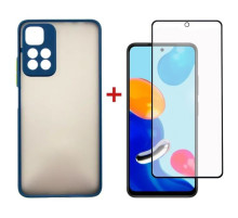 Чохол до мобільного телефона Dengos Kit for Xiaomi Redmi Note 11 Pro case + glass (Blue) (DG-KM-31)