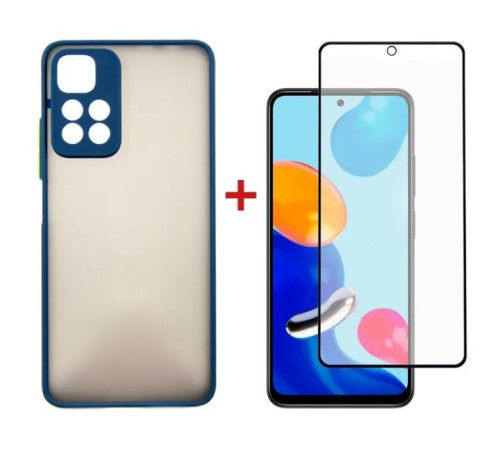 Чохол до мобільного телефона Dengos Kit for Xiaomi Redmi Note 11 Pro case + glass (Blue) (DG-KM-31)