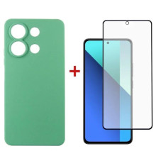 Чохол до мобільного телефона Dengos Kit for Xiaomi Redmi Note 13 4G case + glass (Mint) (DG-KM-62)
