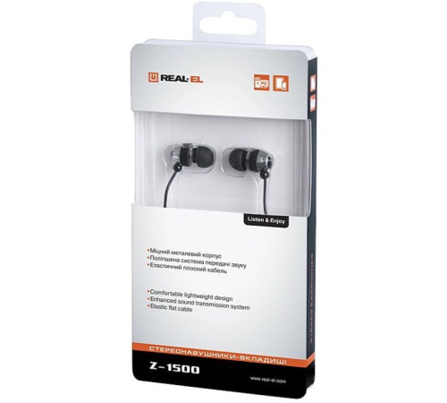 Навушники REAL-EL Z-1500 Mobile Black (EL124100034)