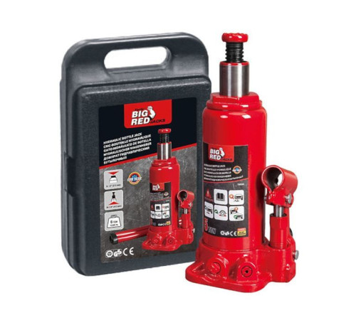 Домкрат GTM гідравлічний пляшковий 5т (216-41З мм) кейс (T90504S)