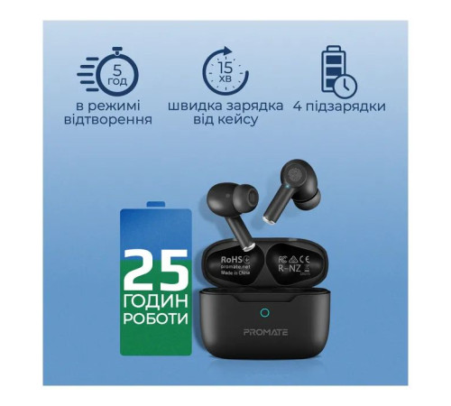 Навушники Promate ProPods Black (propods.black)
