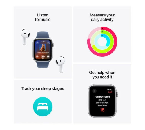 Смарт-годинник Apple Watch SE 2024 GPS 40mm Starlight Aluminium Case with Starlight Sport Band - S/M (MXEF3QH/A)