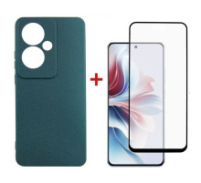 Чехол для мобильного телефона Dengos Oppo Reno 11F + glass Green (DG-KM-96)