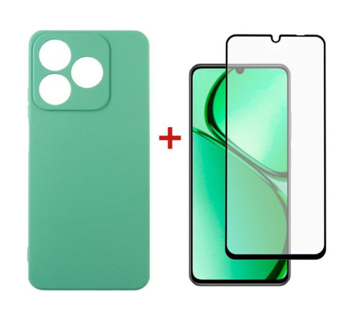 Чохол до мобільного телефона Dengos Realme C63 Soft + glass Mint (DG-KM-106)
