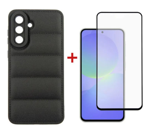 Чохол до мобільного телефона Dengos Kit Samsung Galaxy A36 5G Soft + glass (Black) (DG-KM-140)