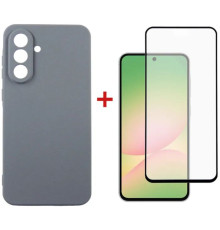 Чохол до мобільного телефона Dengos Kit Samsung Galaxy A56 Carbon + glass (Grey) (DG-KM-138)