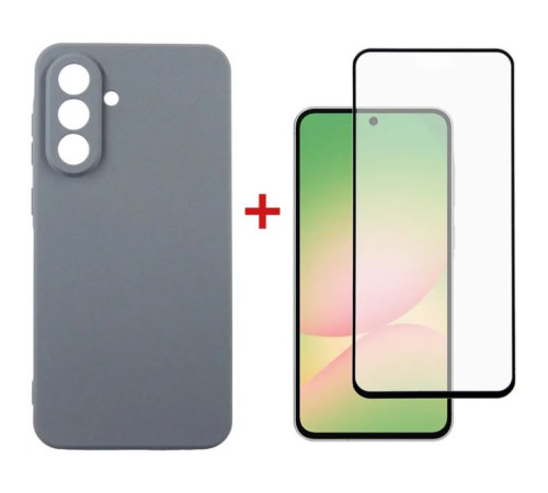 Чохол до мобільного телефона Dengos Kit Samsung Galaxy A56 Carbon + glass (Grey) (DG-KM-138)