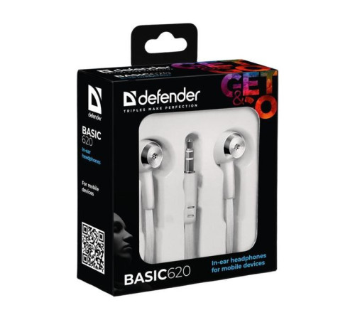 Навушники Defender Basic-620 White (63625)
