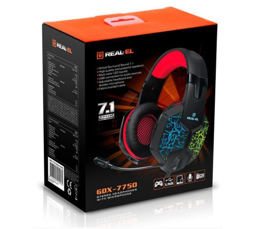 Навушники REAL-EL GDX-7750 Black-Red