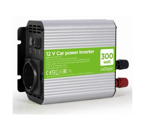 Автомобільний інвертор EnerGenie 12V/220V 300 Вт (EG-PWC300-01)