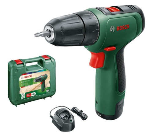 Шуруповерт Bosch EasyDrill 1200, 12В, 1х1.5Ач, ЗУ, кейс (0.603.9D3.006)