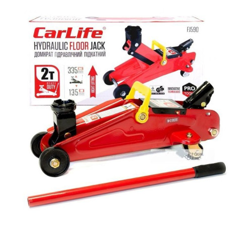 Домкрат CarLife підкатний 2т, 135-335мм (FJ590)