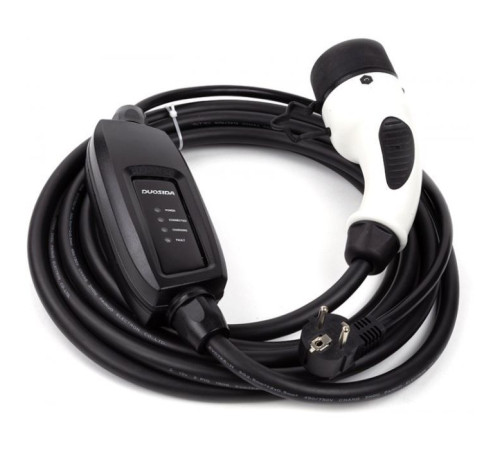 Зарядний пристрій для електромобіля Duosida Type 2 - Schuko (220V), 16A, 3.6кВт, 1-фазное, 5м (EV200276)