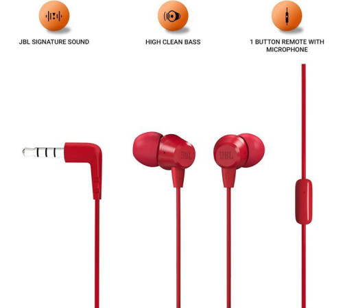 Навушники JBL C50 HI Red (JBLC50HIRED)