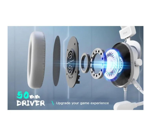 Навушники Fifine H6 RGB 7.1 White (H6W)