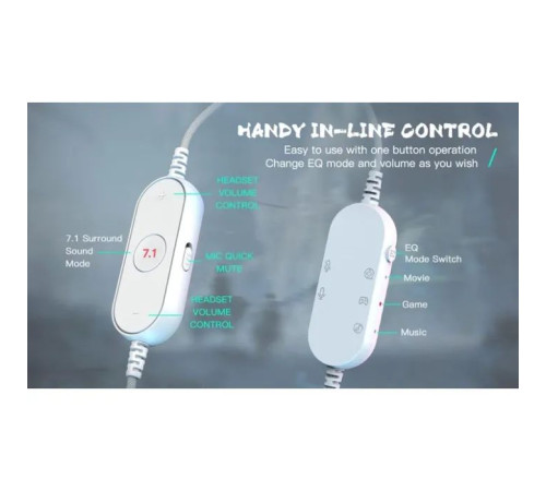 Навушники Fifine H6 RGB 7.1 White (H6W)