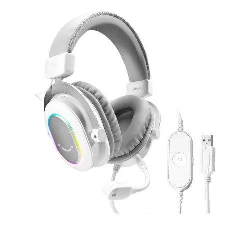 Навушники Fifine H6 RGB 7.1 White (H6W)