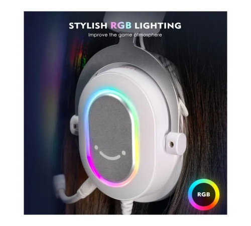 Навушники Fifine H6 RGB 7.1 White (H6W)